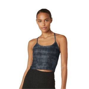 BY spacedye slim racerback cropped tank grey